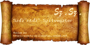Szántó Szilveszter névjegykártya